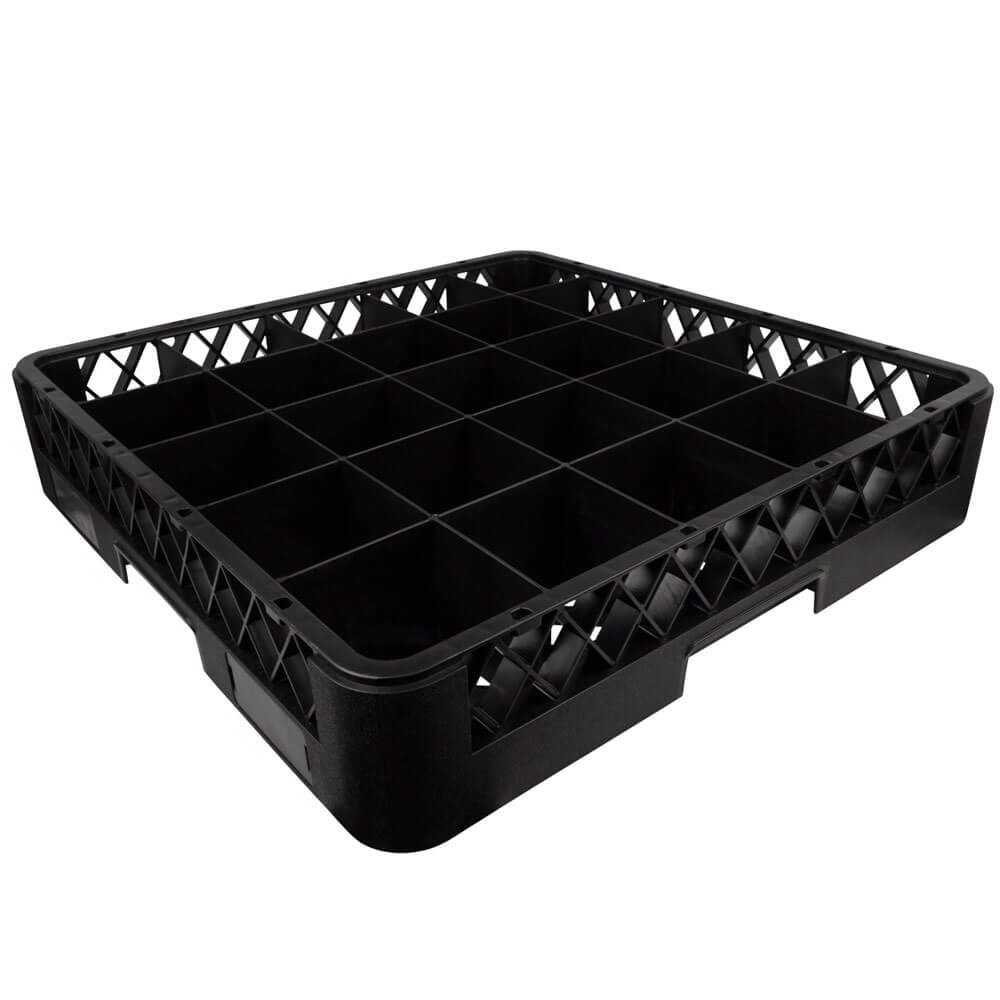 25-compartment glass rack base, black - 50x50x10cm