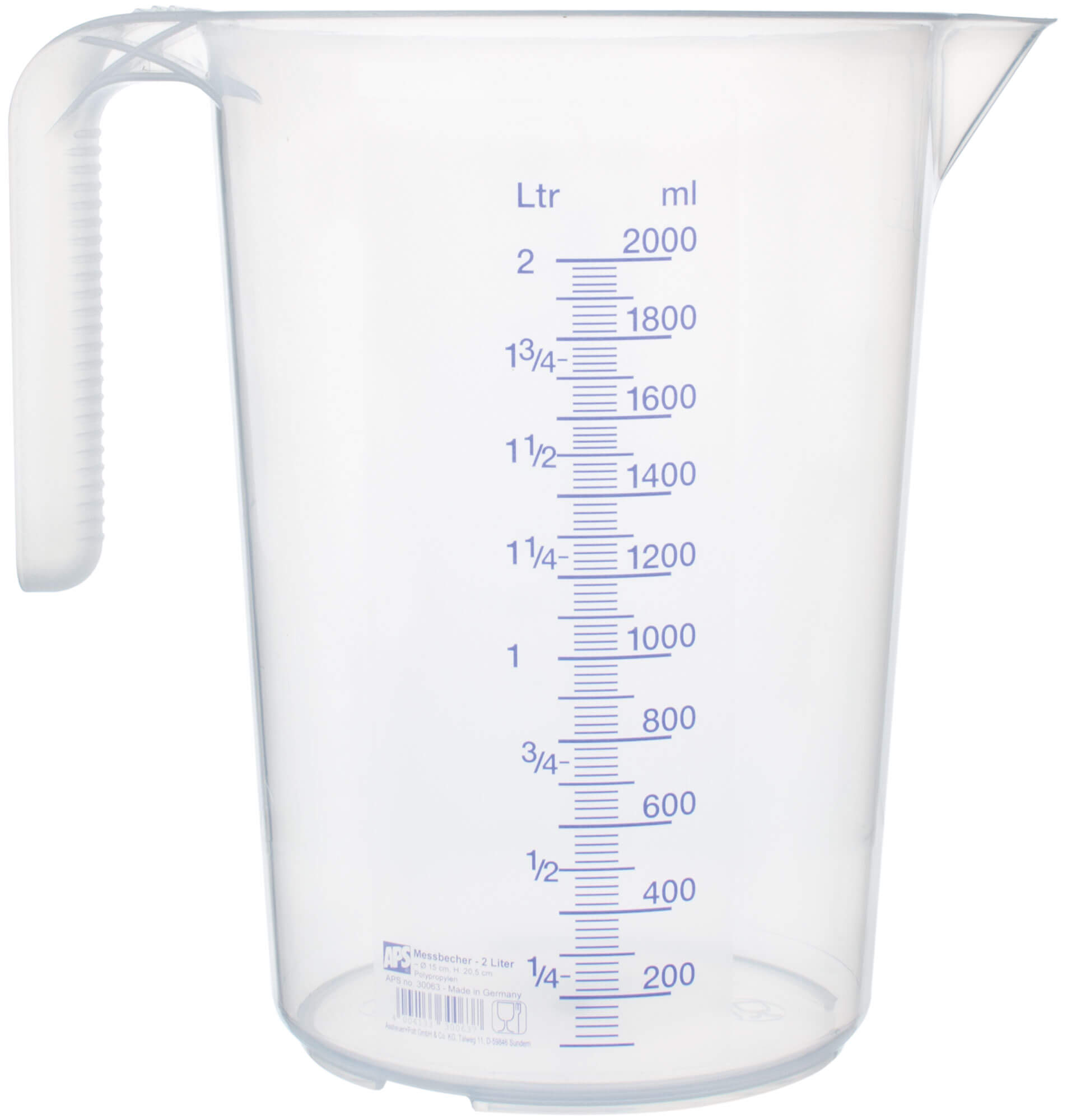 Measuring cup, stackable, PP - scale up to 2000ml