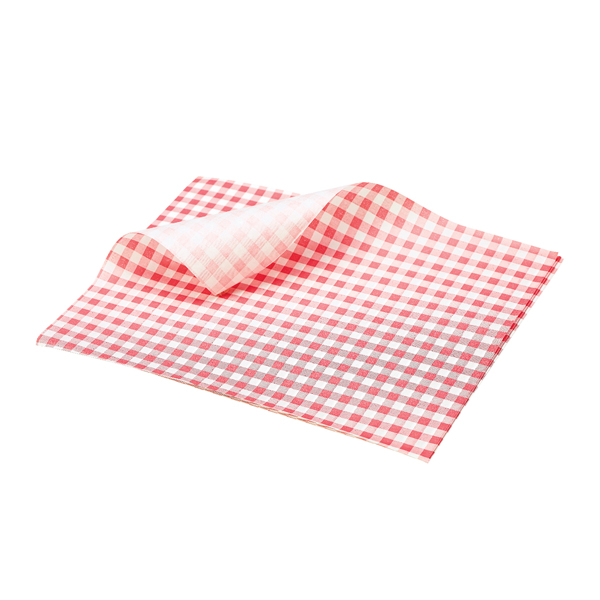 Greaseproof Paper, Red Gingham Print - 25x20cm (1000 pcs.)
