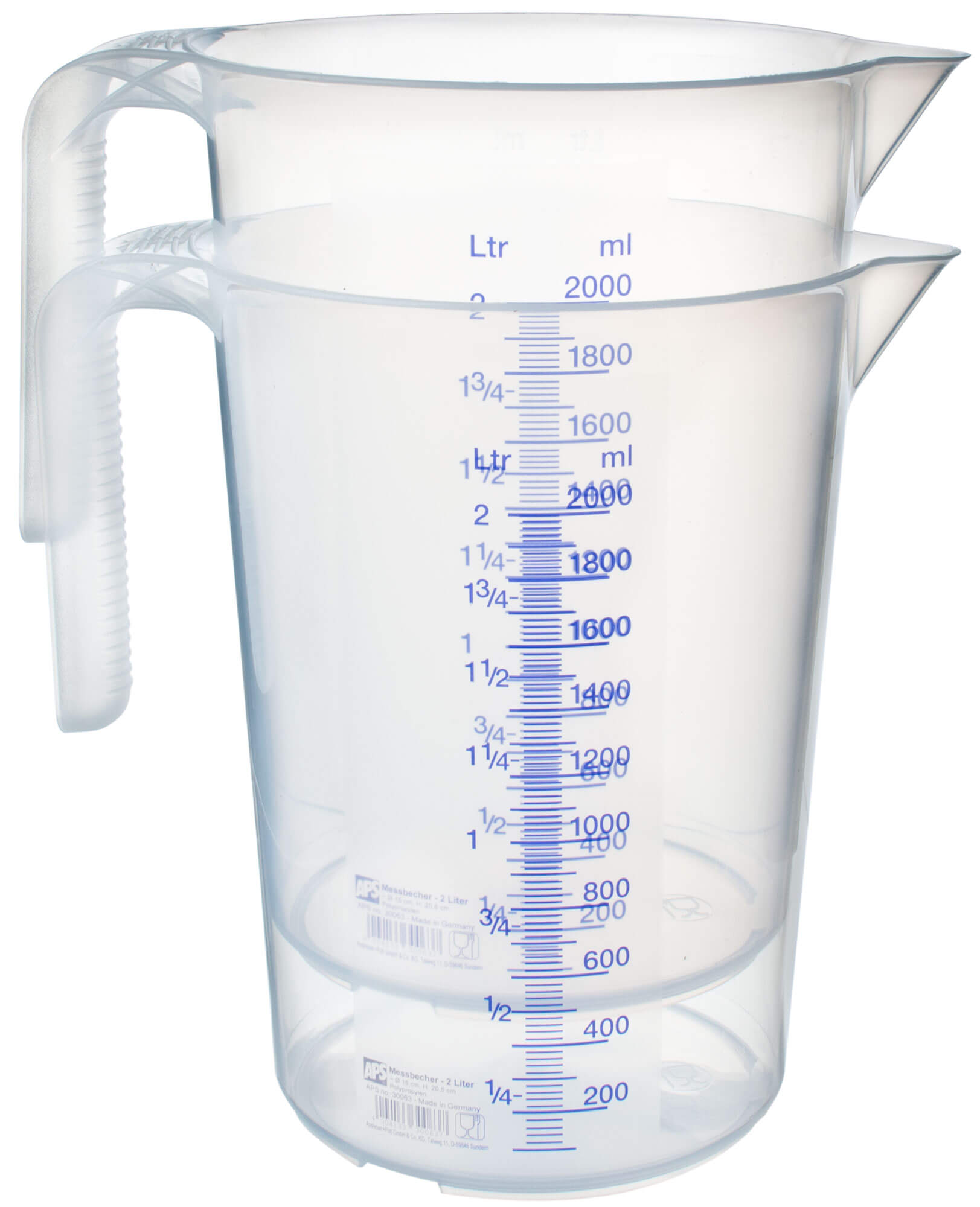 Measuring cup, stackable, PP - scale up to 2000ml