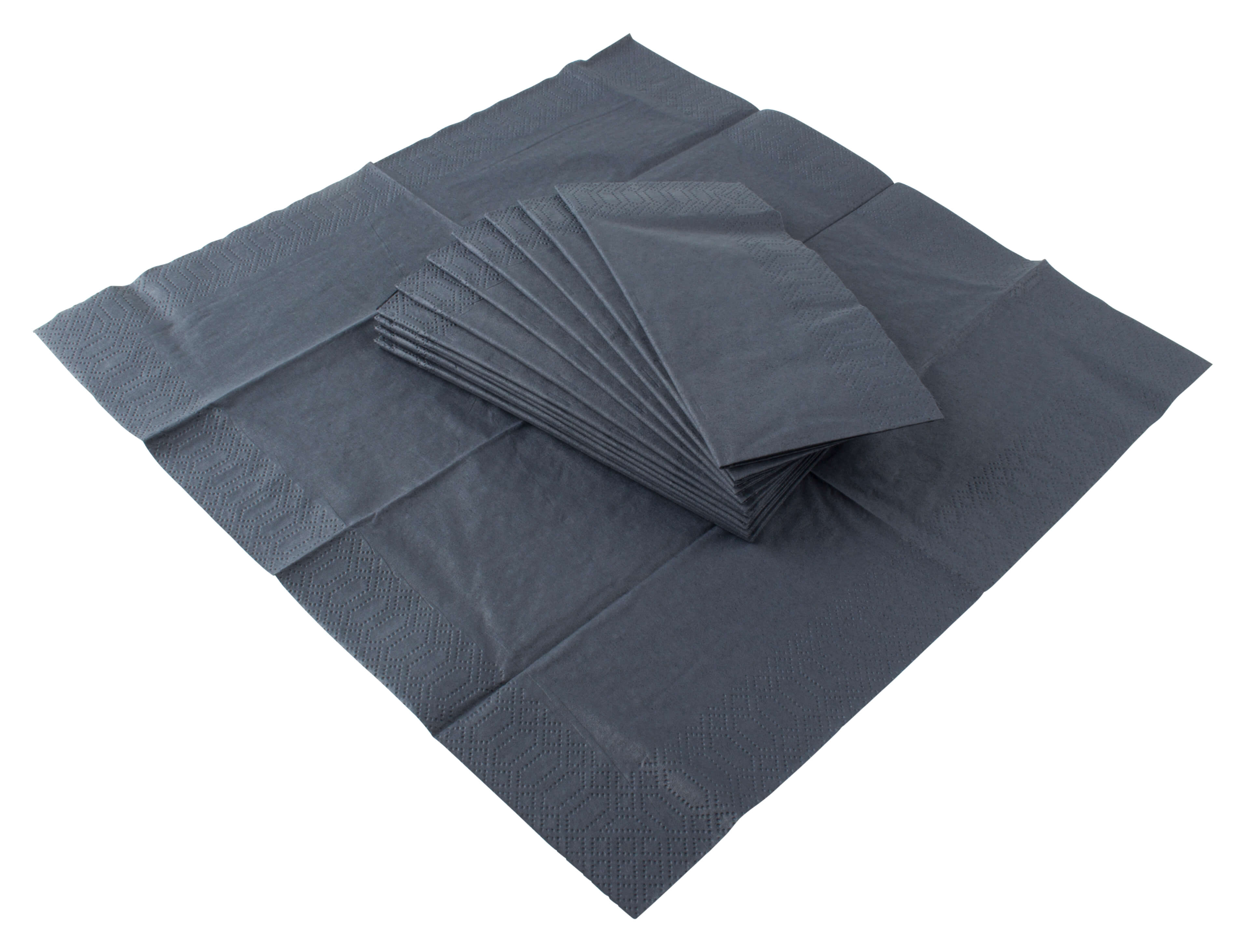 Napkins, Duni, 33x33cm, 1/8 fold, 3 layers, black - 250 pcs.