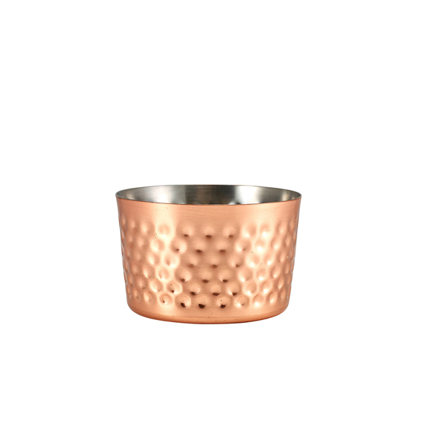 Mini Serving Cup, hammered stainless steel, copper-colored - 8x5cm (12 pcs.)