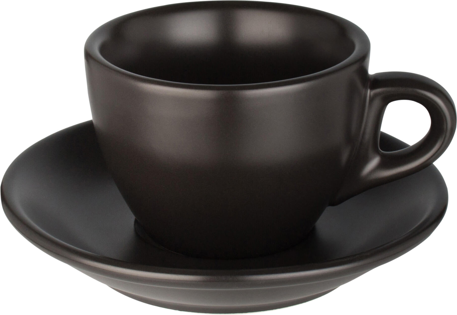 Coffee cup & saucer Barista, porcelain black - 160ml (12 sets)