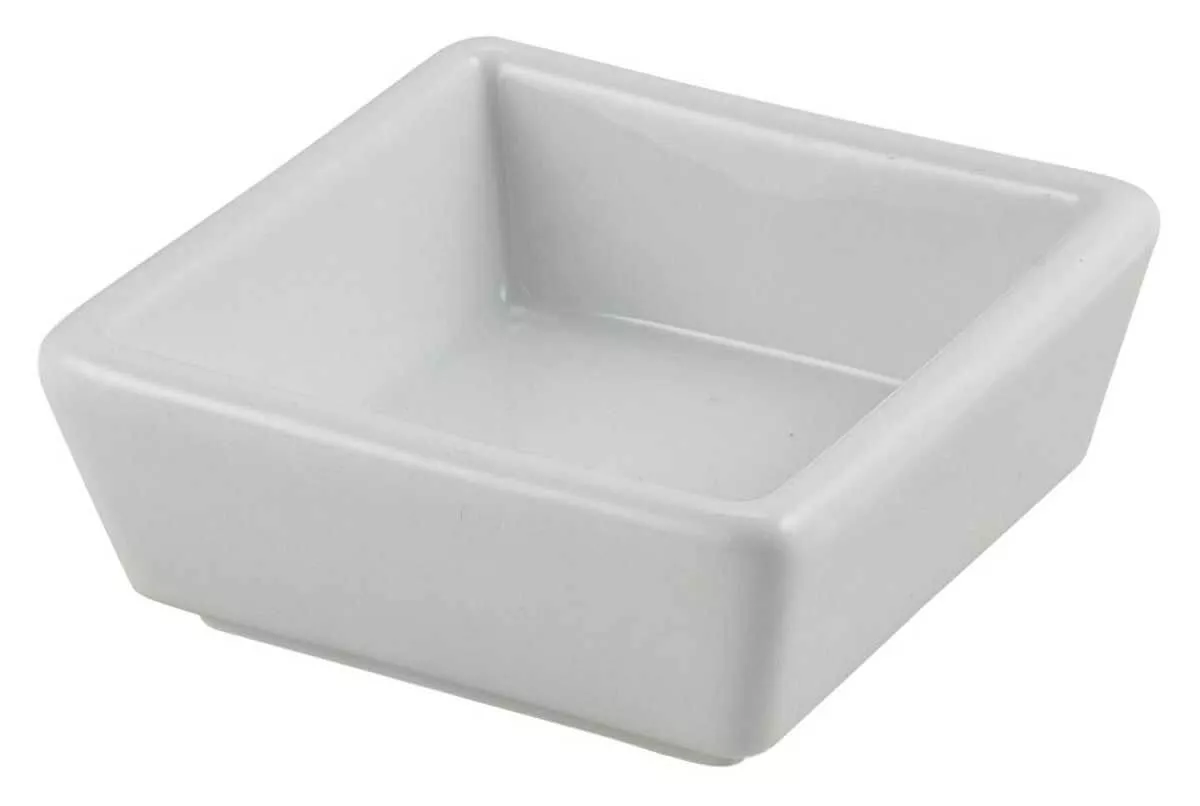 Porcelain bowl, square - 8,5x8,5x3,5cm (6 pcs.) Porcelain bowl, square - 8,5x8,5x3,5cm (6 pcs.)