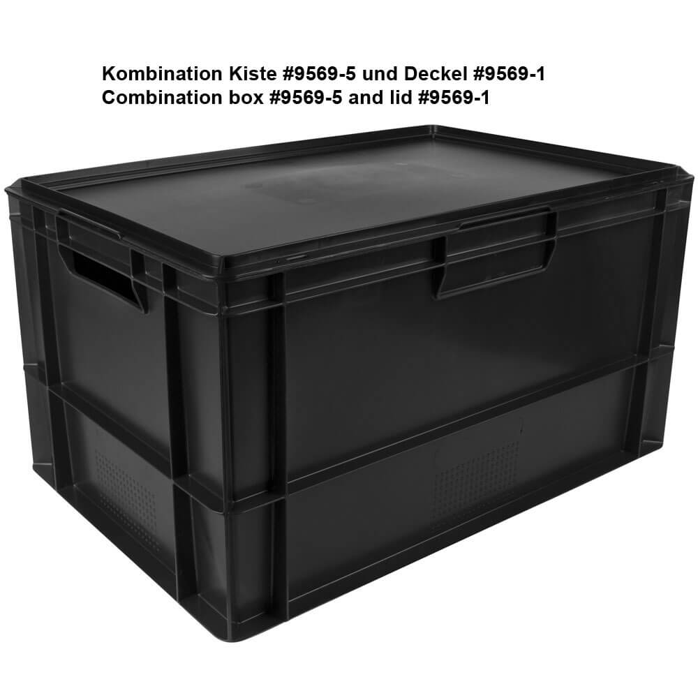 Transport box Euronorm black - 60x40x32cm