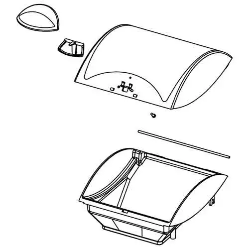 Ice cubes tank and cover assembly - Santos #53 (53100) Ice cubes tank and cover assembly - Santos #53 (53100)