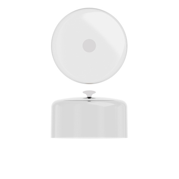 Clear dome lid, PC, 26,5x16,2cm - white handle