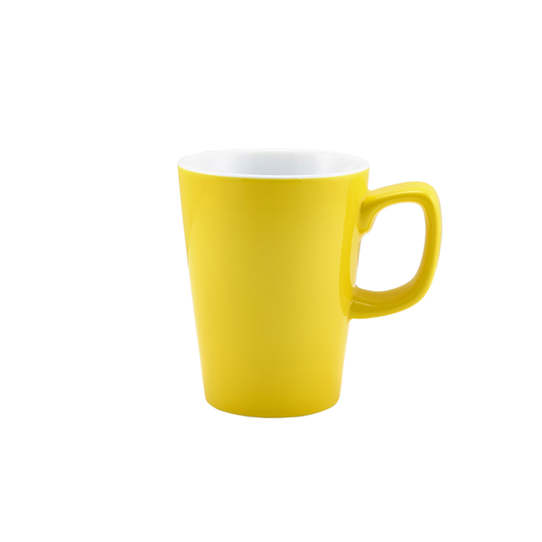 Latte mug porcelain yellow – 340 ml (6 pcs.)