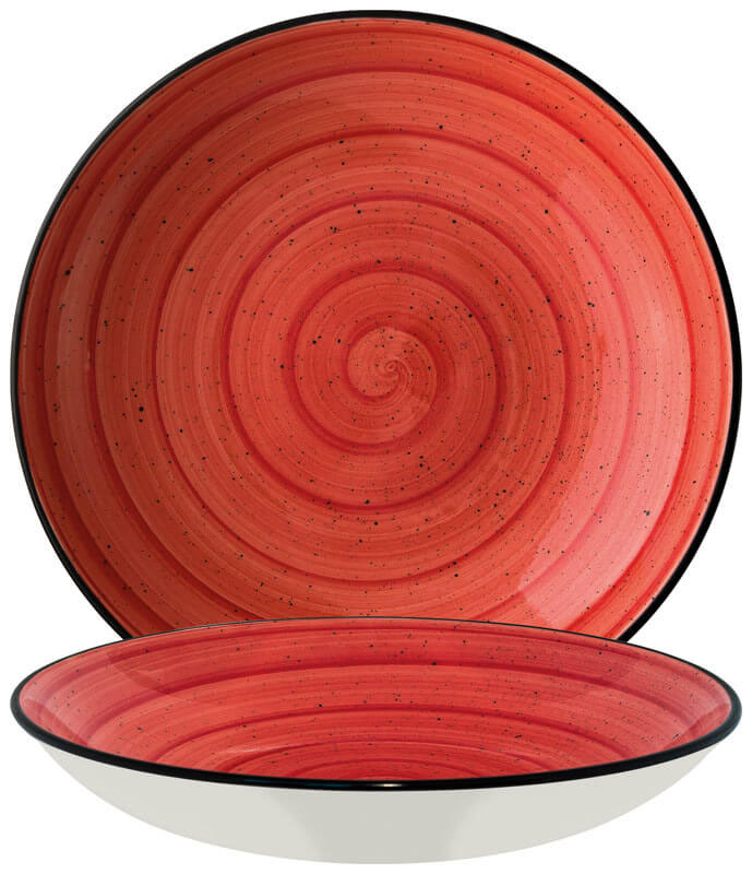 Bonna Aura Passion Bloom Deep plate 28cm red - 6 pcs.