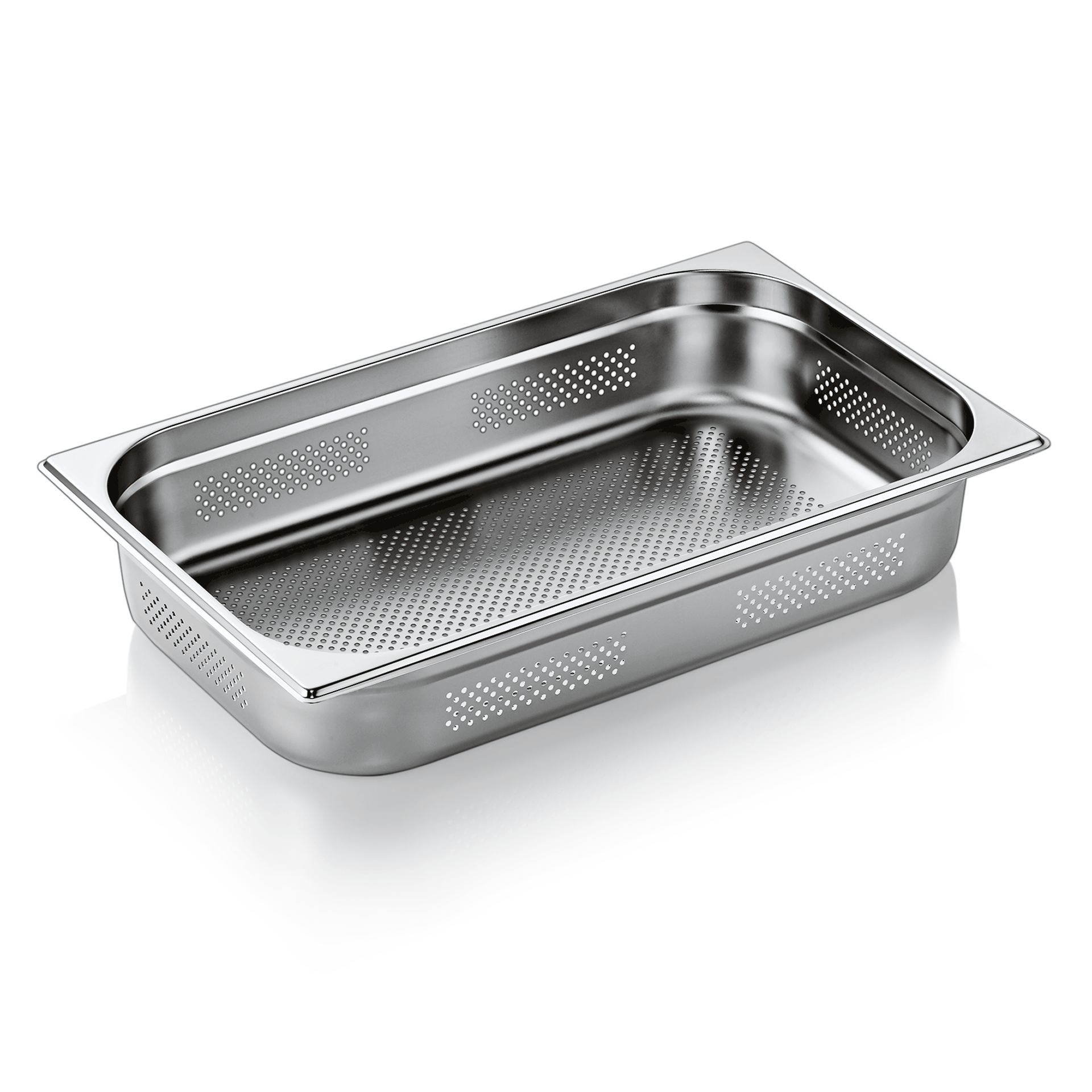 GN 1/1 container, side & bottom perforation, CNS - H 10cm (GN CORE series) GN 1/1 container, side & bottom perforation, CNS - H 10cm (GN CORE series)