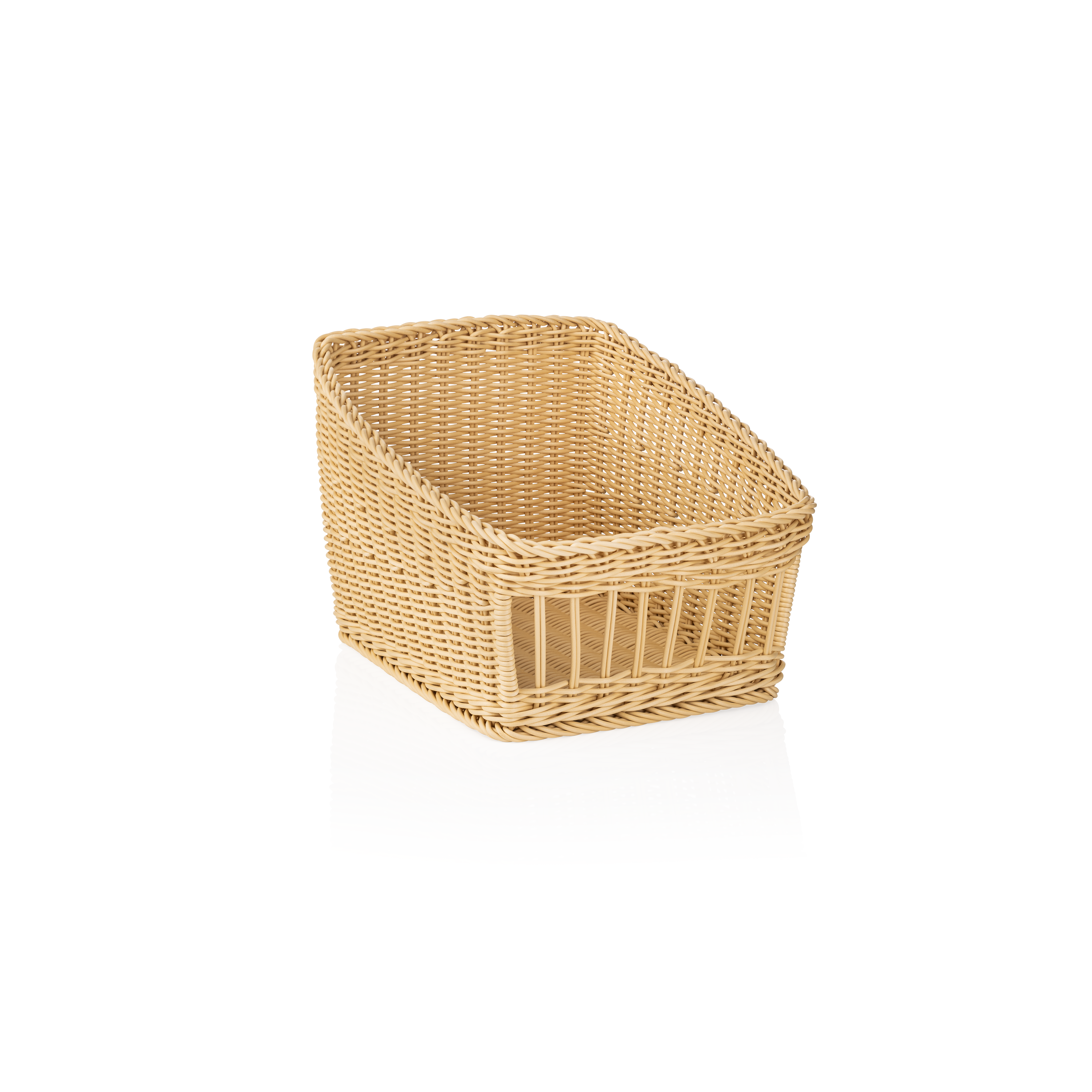 Basket polypropylene light beige - 30x40x16/27cm Basket polypropylene light beige - 30x40x16/27cm