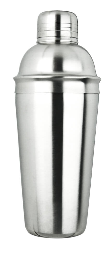 Cocktail shaker, stainless steel, tripartite, brushed - 700ml