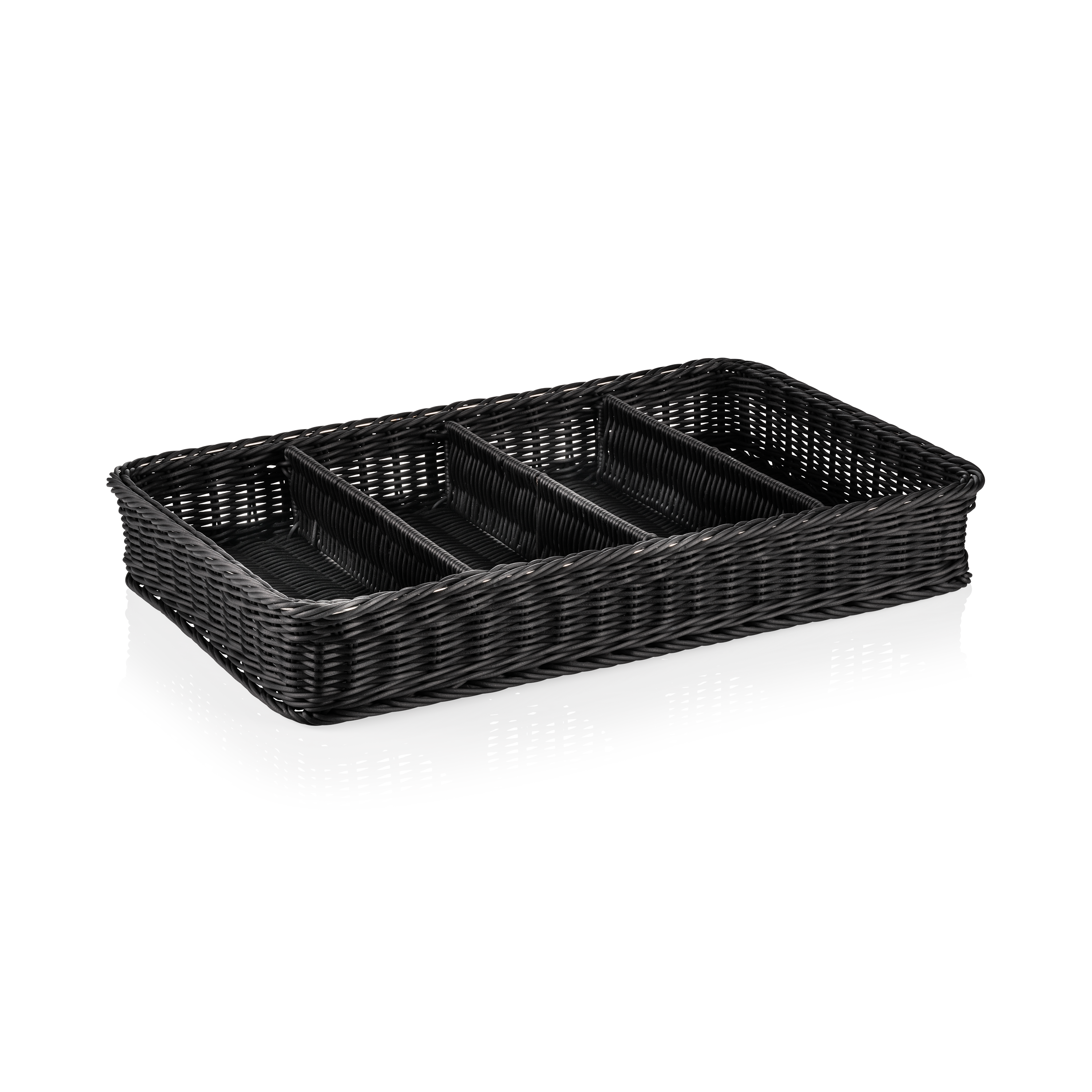 Cutlery basket, polypropylene, black - 53x32.5x9cm (GN 1/1)
