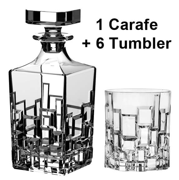 Whisky Set Etna, RCR - 1 carafe + 6 tumbler