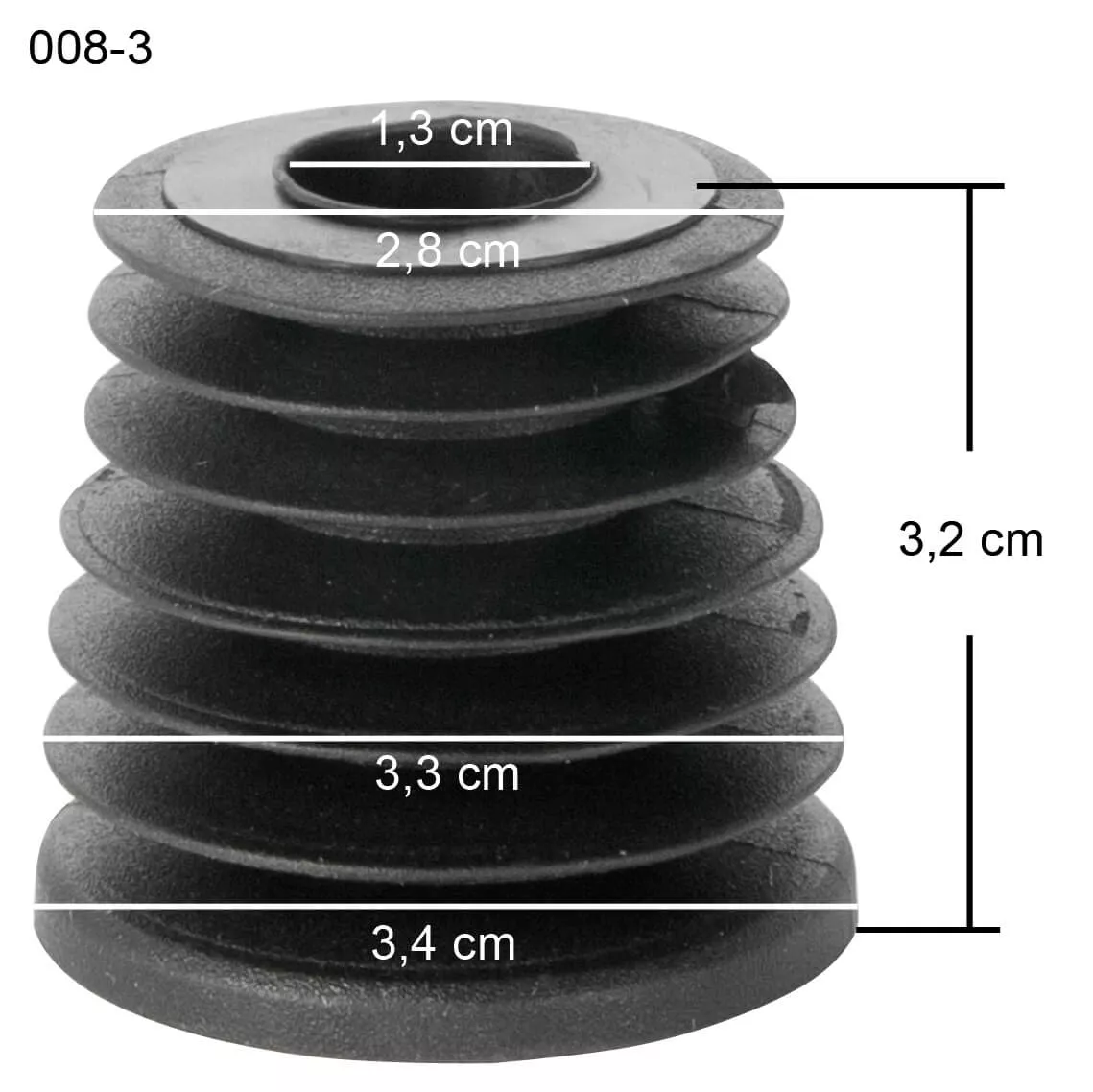 Removable plug for pourers, with fins - Size 3 Removable plug for pourers, with fins - Size 3