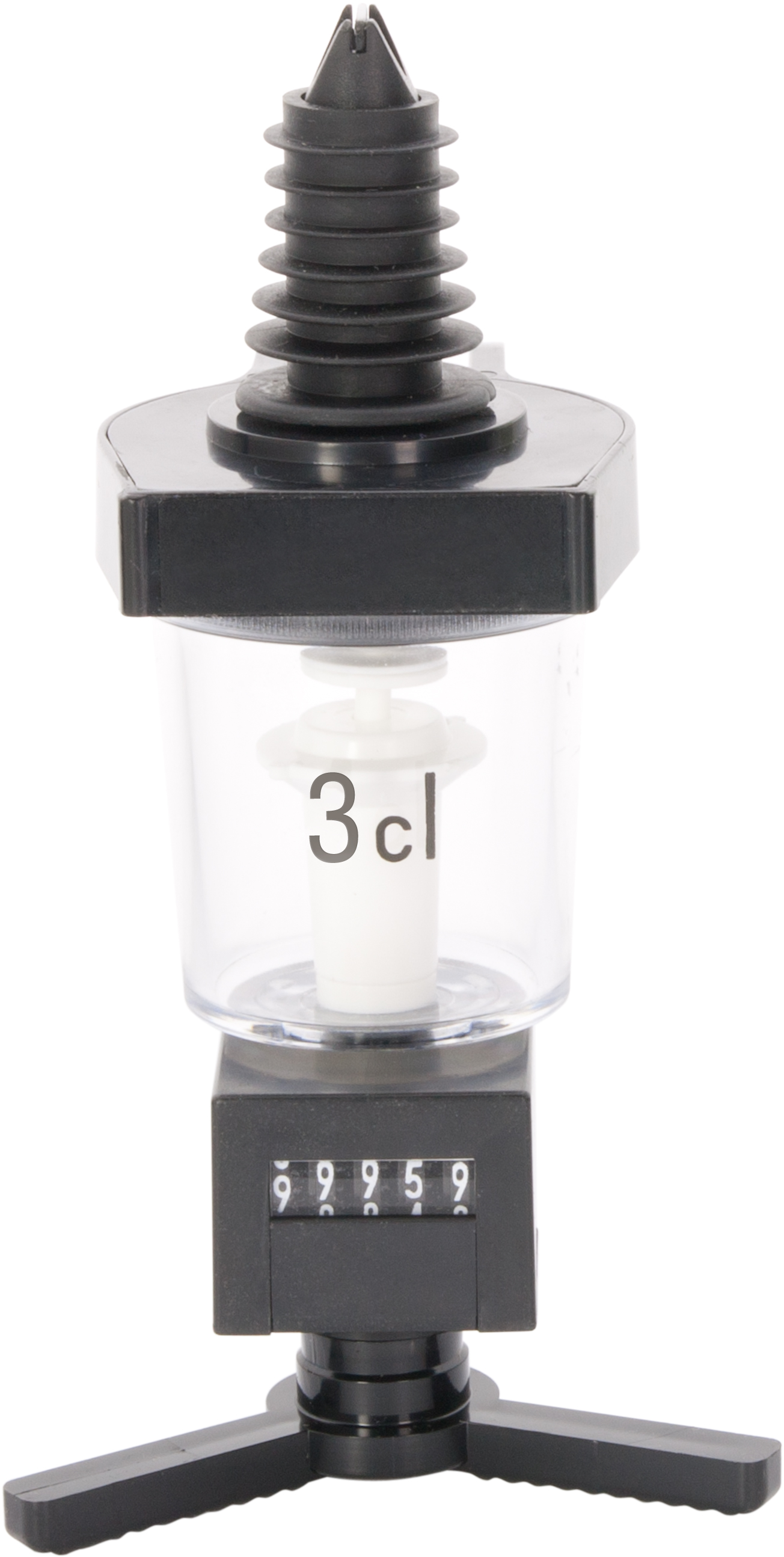 Measure pourer with centred numerator, plastic (0,7l - 1,0l) - 4cl