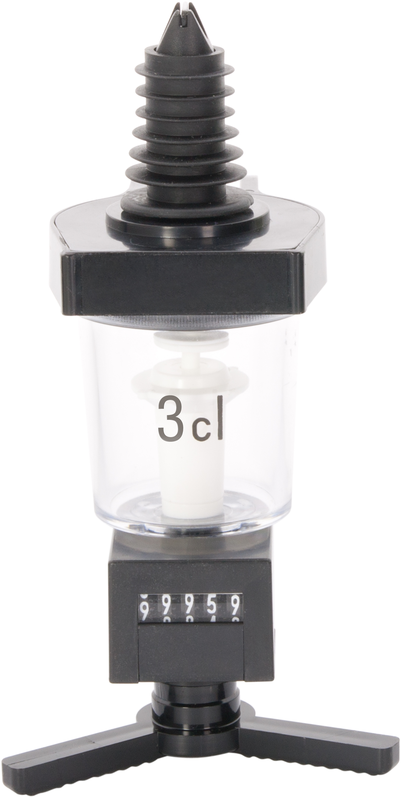 Measure pourer with centred numerator, plastic (0,7l - 1,0l) - 3,5cl