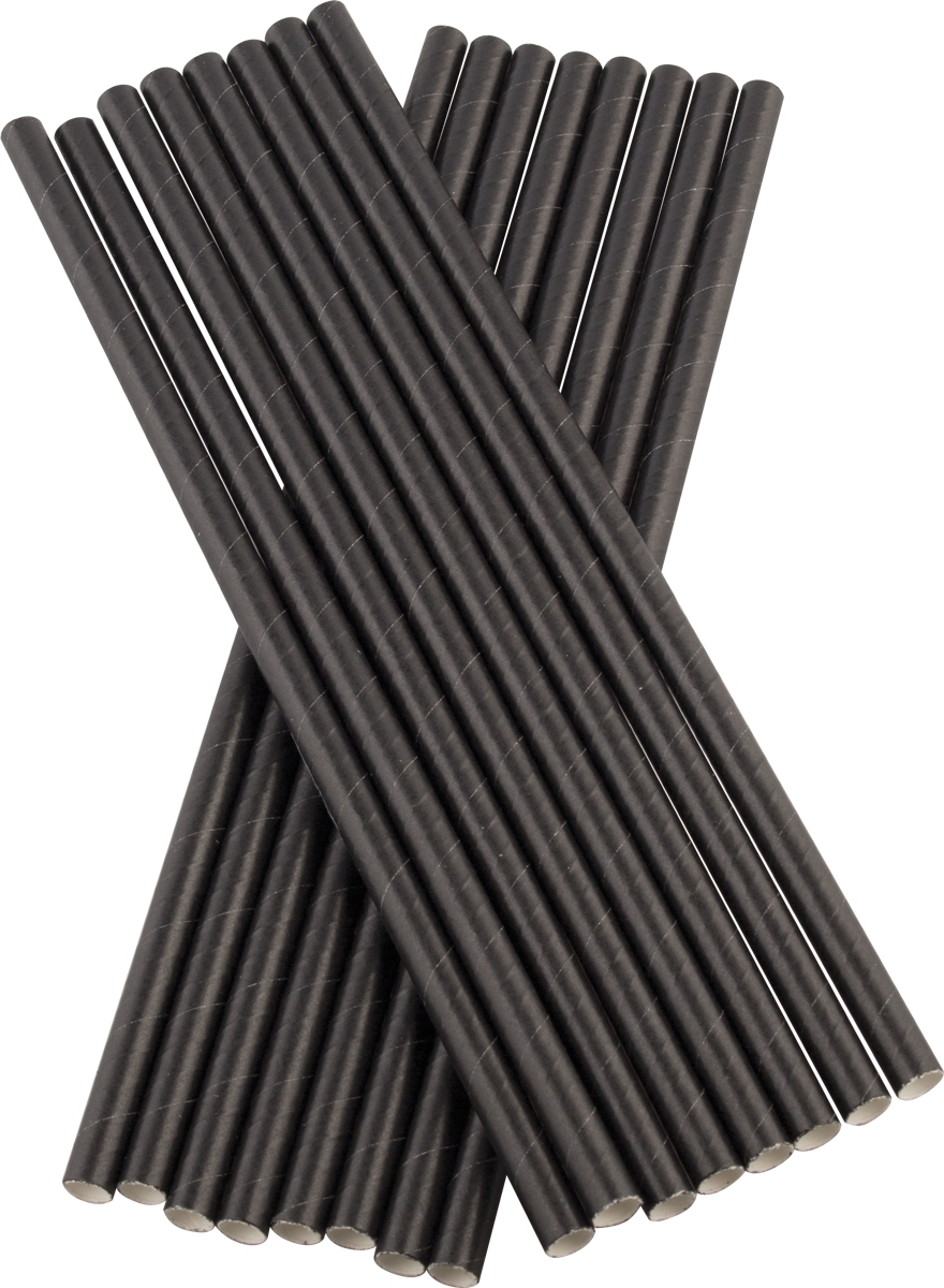 Drinking straws, paper (8x230mm), Prime Bar - black
