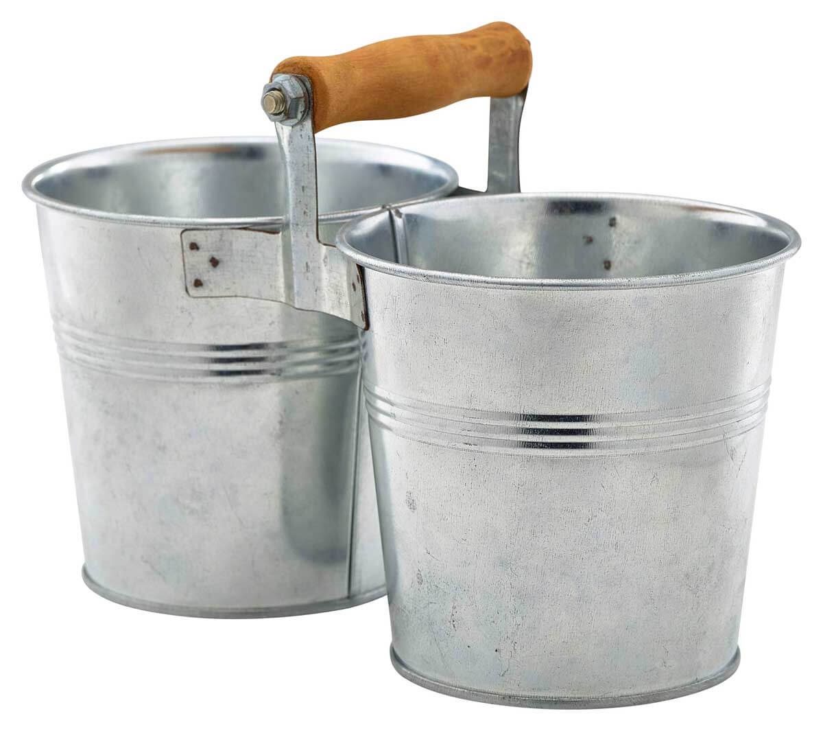 Combi serving buckets with handle - galvanized steel