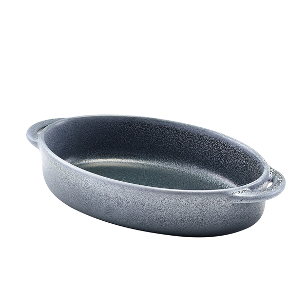 Oval dish Forge stoneware graphite gray – 17,5 x 11,5 x 4 cm (6 pcs.)