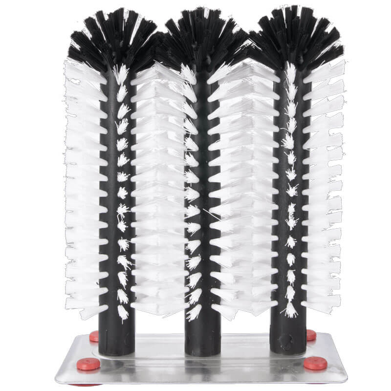 Glass cleaning brushes with metal base (3 x 25,0cm)