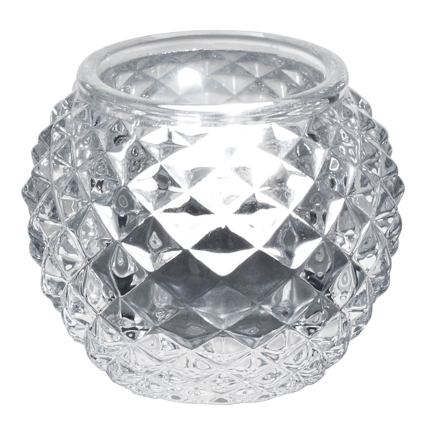 Tealight holder, round - transparent