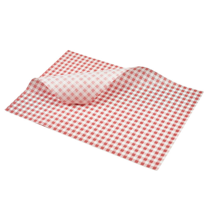 Greaseproof Paper, Red Gingham Print - 35x25cm (1000 pcs.) Greaseproof Paper, Red Gingham Print - 35x25cm (1000 pcs.)