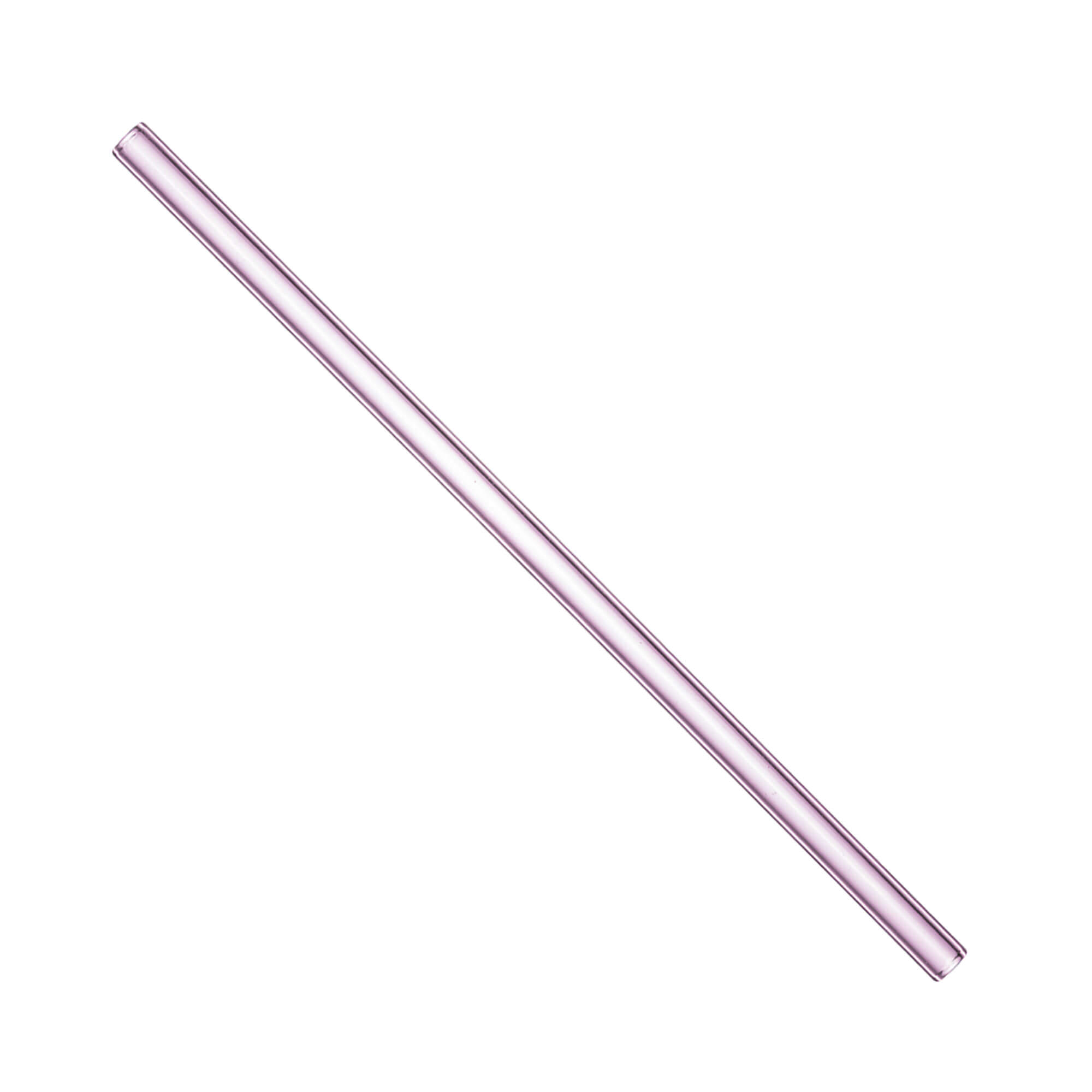 Glass drinking straws (8x200mm) - pink (50 pcs. + 3 brushes)