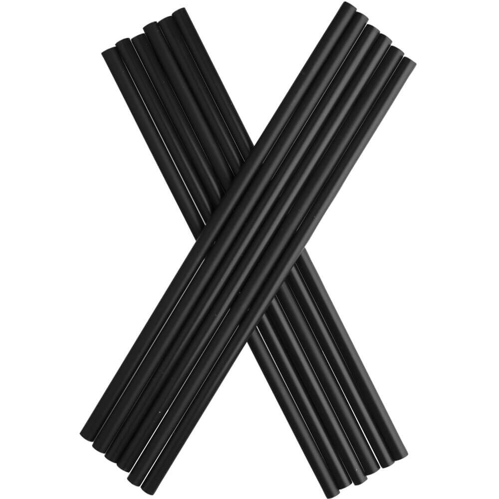Drinking straws, plastic re-usable (8x240mm) - black (135 pcs.)