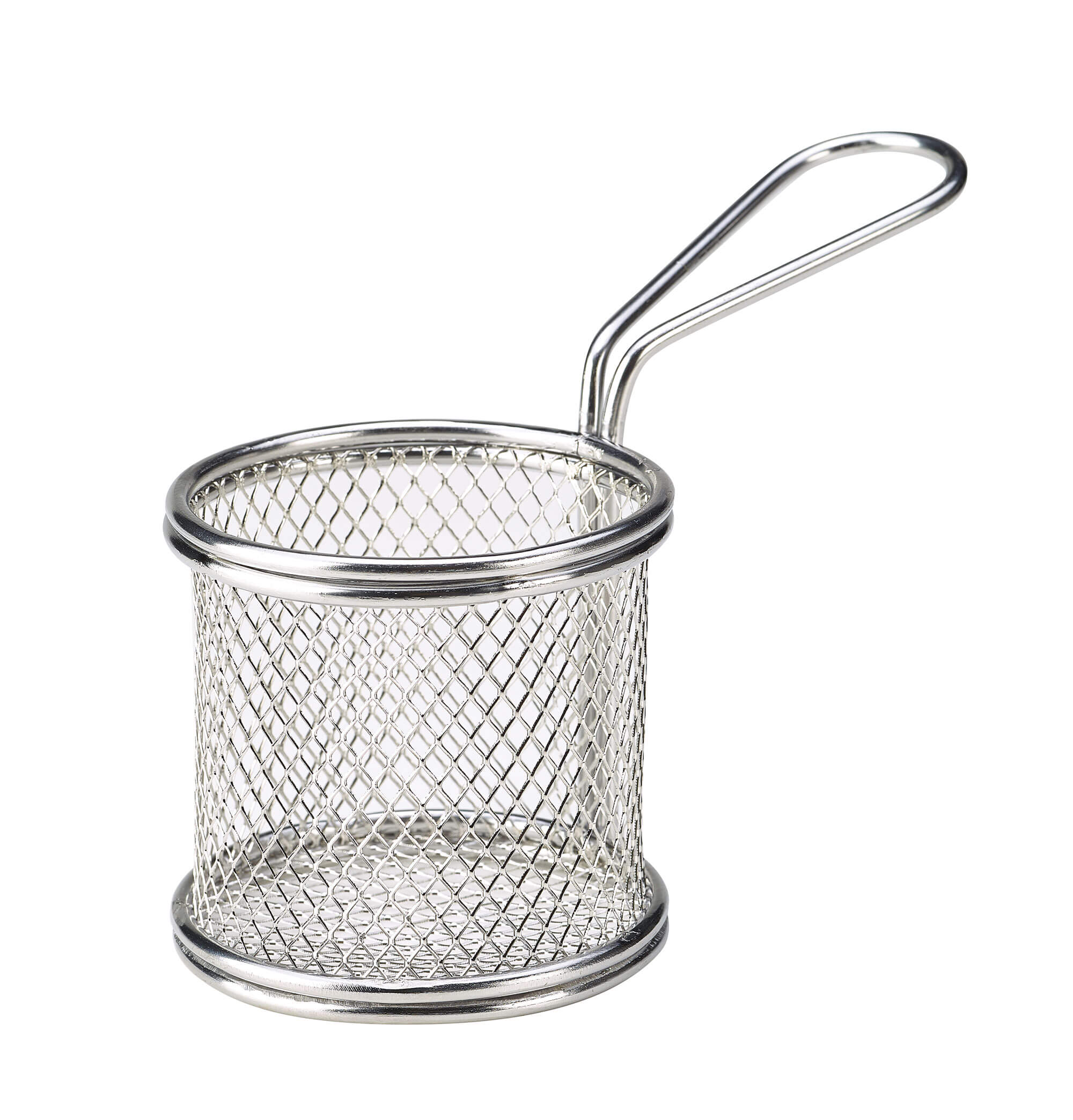 Fry basket stainless steel, round - 8x7,5cm