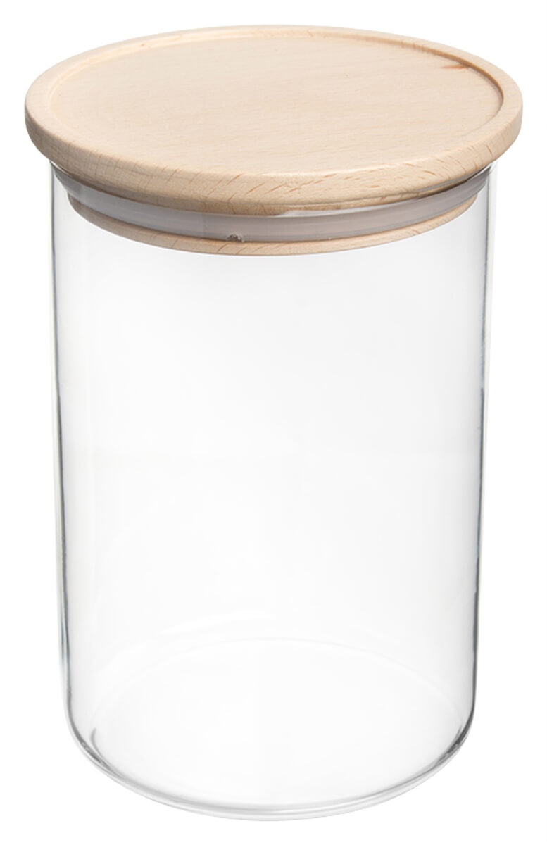 Food storage glass with wooden lid, Simax - 0,9l