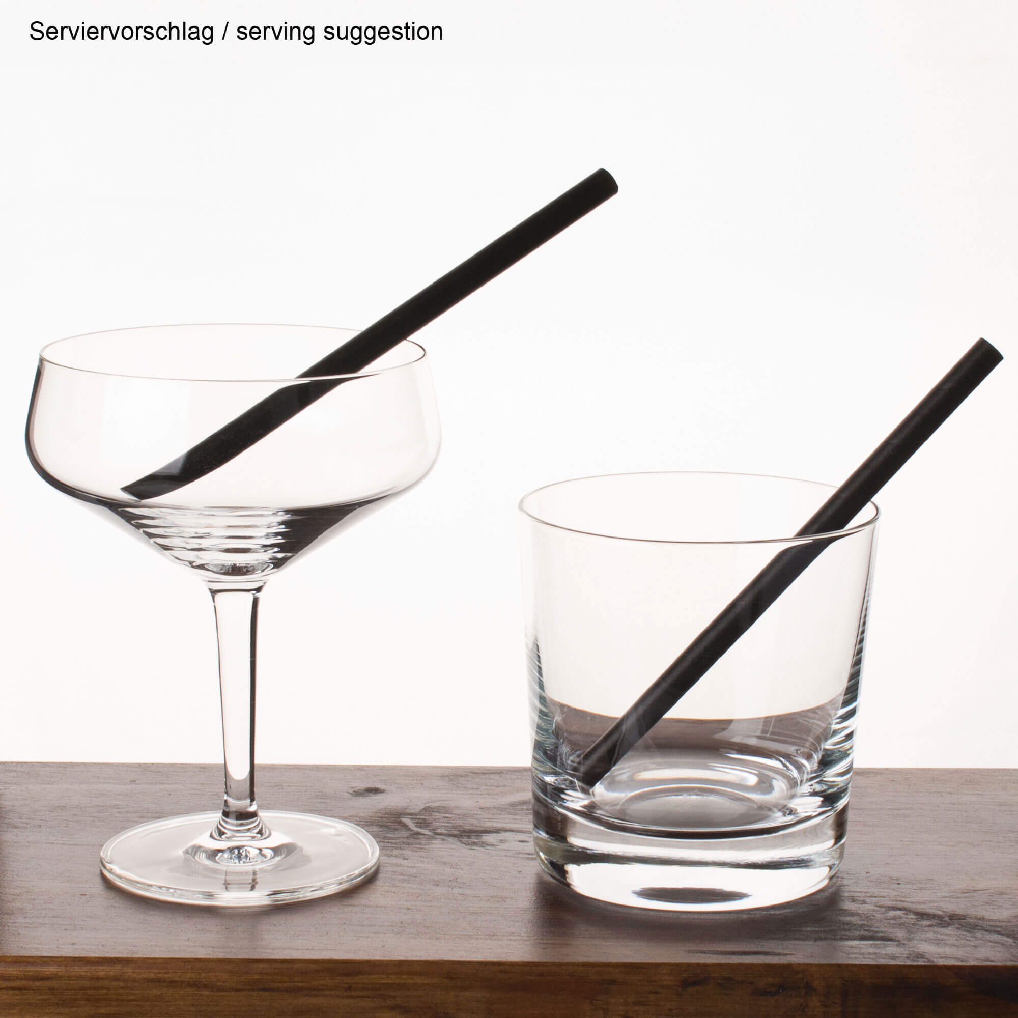 Drinking straws, paper (8x150mm), Prime Bar - black (100 pcs.)