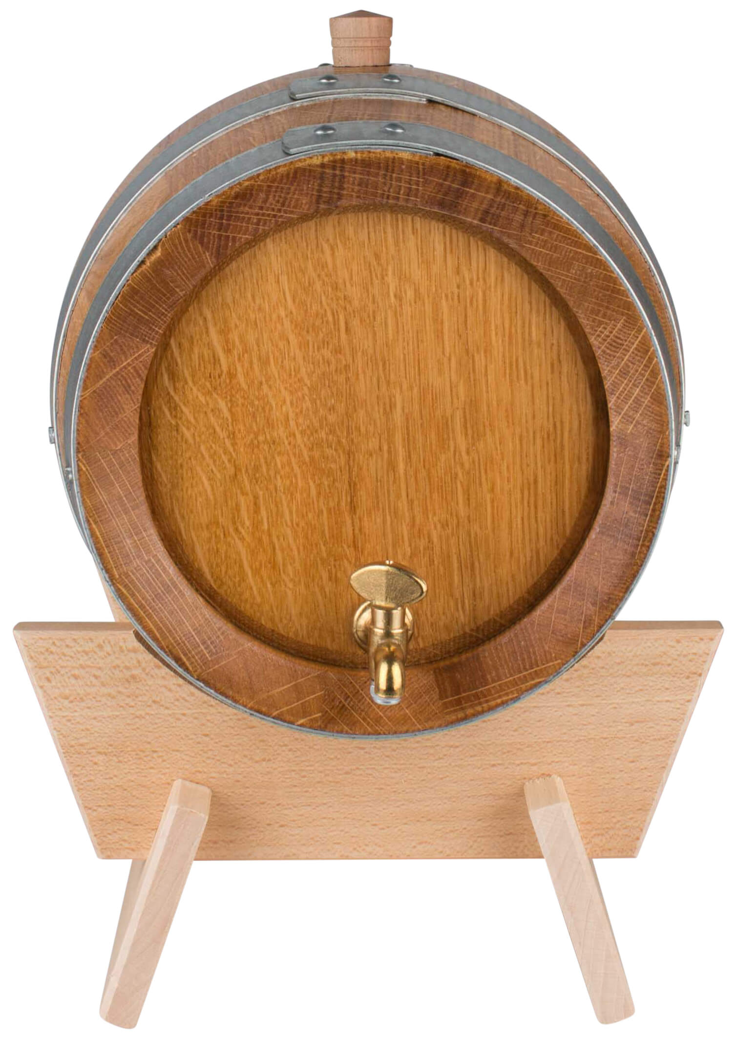 Destillate oak barrel, galvanized collars, brass tap - 5l