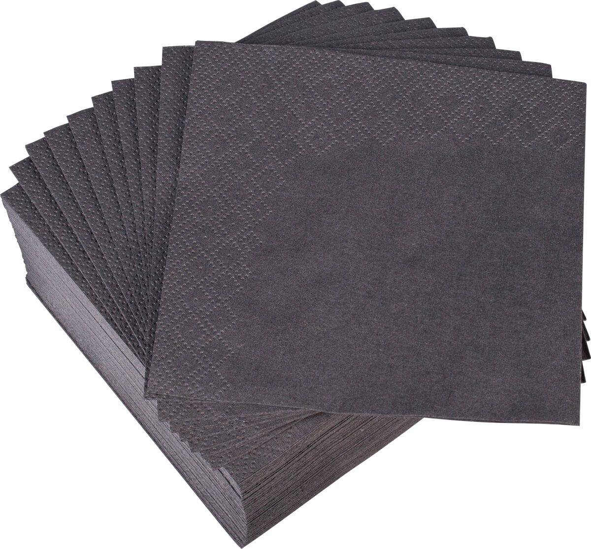 Cocktail napkins, 24x24cm, 1/4 fold, 2-layers - black (300 pcs.)